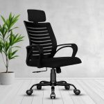 ROSE® Elite | 3 Years Brand Warranty | High Back Executive Office Chair with Mesh Back, Adjustable Headrest, Lumbar Support & Swivel | Ergonomic Desk Chair for Study & WFH (Elite Max HB, Black)