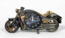 Spiaty Plastic Motorcycle Analog Desk Alarm Clock, Black, 4 cm , 5 cm