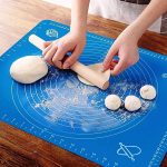 Silicon Fondant Rolling Mat or Silicone Baking Sheet Large with Measurements Stretchable for Kitchen Roti Chapati Cake Pad Cooking Dough Atta Kneading Big Size Multicolor