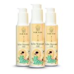 Pure Aura Baby Massage Oil (Pack of 3, 100ml Each) | 100% Natural & Ayurvedic | Nourishes Skin & Hair | Chemical-Free, Safe for Newborns & Sensitive Skin | Doctor Recommended | Value Pack for Daily Baby Massage