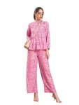 SASSAFRAS Women Ikat Tiered Shirt with Palazzo Pants
