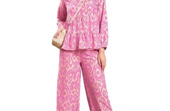 SASSAFRAS Women Ikat Tiered Shirt with Palazzo Pants