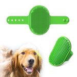 Pet Grooming Brush | Soothing Massage Rubber Bath Comb | Shampoo Washing Shower Brush | Grooming Pet Glove with Adjustable Strap | Deshedding brush for long short haired pets