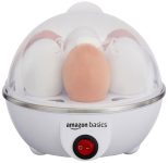 amazon basics Electric Egg Boiler | 350 Watt | Boils Upto 7 Eggs | Automatic Operation, 3 Boiling Modes | Overheat Protection | Stainless Steel Heating Plate, Measuring Cup | 75ml | Plastic | White