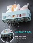 Satpurush Multipurpose bathroom accessories Kitchen Bathroom Shelf Wall Holder Storage Rack Bathro0om Organizer Rack Storage Box Strong Adhesive Sticker Shower Rack Shelf (4 Bath Blue)