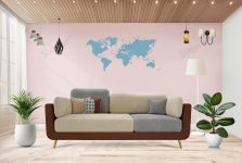 Sixpine Luxury Dual Color Upholstery Sofa in Premium Velvet | Solid Wood Structure | Sturdy Golden Legs | High Density Foam | Extra Comfort for Modern Living Room (Brown & Beige, 3 Seater)