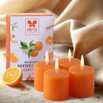 IRIS Orange Truffle Votive Candles Pack of 6 – Premium Fragrance Candles for Home, Aromatherapy Candle Set for Relaxation, Long-Lasting Burn, Ideal for Gifting, Home Décor & Spa Ambience