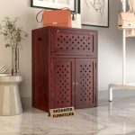 Solid Wooden Inverter Battery Cabinet | Single Battery Box | Wooden Inverter Battery Cabinet | Battery Box | Sheesham Wood, Standard (Mahogany Finish)