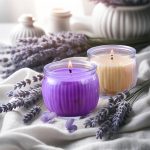 IRIS Ribbed Jar Candles Lavender & Mango Sorbet – Premium Aromatherapy Scented Candles for Relaxation, Home Decor, Spa Ambiance, Long-Lasting Burn, Ideal for Gifting