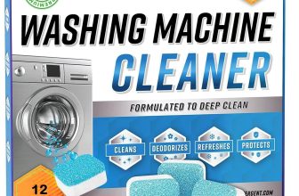 Washing Machine Cleaner Descaler 12 Pack – Deep Cleaning Tablets For HE Front Loader & Top Load Washer, Clean Inside Drum And Laundry Tub Seal (Washing Machine Cleaner Tablets – 12 Pack)
