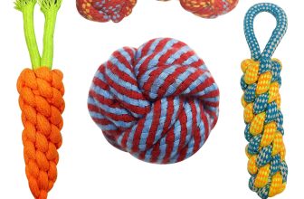 PET WORLD Dog Toys | Dog Chew Toys + Puppy Teething Toys + Rope Toys + Toys for Small to Medium Dog | Washable Cotton Toys | Multi Colour Toys (Pack of 5)