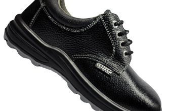 Coffer 1046 Safety Shoe | 200J Steel Toe, Leather Upper, Anti-Skid, Anti-Static, DD-PU Sole | Size 10 UK/INDIA