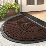 Rubber Coir Moulded Entryway Rug for Indoor and Covered Door Entrances (40 cm x 60 cm) (Coffee_Tree)
