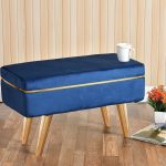 Pouffes Bench Sitting Stool for Living Room Poof Patio Kitchen Bench Puffy Wooden Mudda Ottoman Stools Poof Footstool Pouf for Office Home Decor (Sq-Satti-Blue)