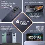 Motorola Edge 70 Fusion (Pantone Silhouette, 12GB RAM, 256GB Storage) | 6.78″ 144Hz AMOLED | Snapdragon 7s Gen 4 | 50MP OIS + 13MP Camera | 32MP Selfie | 7000mAh Battery | 68W TurboPower |