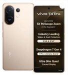 vivo T4 Pro 5G (Blaze Gold, 128 GB) (8 GB RAM) | 6500 mAh Battery | 7 Gen 4 Processor | 6.77″ AMOLED Display | 50MP + 2MP + 50MP | 32MP Front Camera |