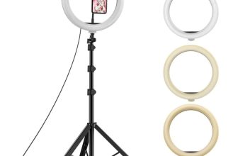 Tygot 10 Inches Big LED Ring Light for Camera, Phone tiktok YouTube Video Shooting and Makeup, 10″ inch Ring Light with 7 Feet Long Foldable and Lightweight Tripod Stand