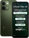 vivo T5x 5G (Cyber Green, 6GB RAM, 128GB Storage) | 50MP AI Dual Camera | 32MP Selfie | 6.76″ FHD+ Display | 7200mAh Battery | Dimensity 7400-Turbo Processor | Fast Charging | Dual SIM Smartphone