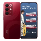 realme NARZO 90x 5G (Maroon Red,4GB+128GB) | 7000mAh + 60W Biggest Battery & Fastest Charging in The Segment* | 144Hz Bright Display | Sony 50MP AI Rear Camera | AI Assist | 400% Ultra Boom Speaker