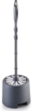 Round Toilet Brush with Stand, Cleaning Brush with Holder for Bathroom with Holder (Grey)