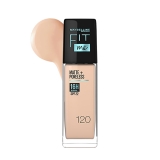 Maybelline New York Liquid Foundation,Medium Oily Matte Finish, With SPF, Absorbs Oil, Fit Me Matte + Poreless, 120 Classic Ivory, 30ml