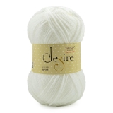 Ganga Acrowools Acrylic Desire Hand Knitting and Crochet Yarn. Pack of 1 Ball – 100Gms. Shade No – Dsr007, White