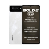 Lava Bold 2 5G (Feather White, 6 GB RAM, 128 GB Storage) | 6.67″ FHD+ AMOLED Display | MTK D7060 Processor | 50 MP Front Camera | LPDDR5 UFS 3.1 ROM | 5000 mAh | 33W Fast Charging