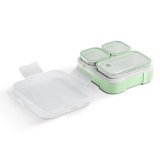 VAYA TYDBYT Lunchbox, Stainless Steel Bento Lunch Box with 3 Compartments – Ideal for Kids, Office, and School Use, Color – Winter Mint