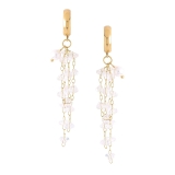 Yellow Chimes Earrings For Women Gold Tone Crystal Studded Star Long Multilayer Chain Tassel Pearl Drop Dangler Earrings For Women and Girls