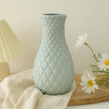 Amazon Brand – Umi Pear Shape Plastic Decorative Vase for Home Décor – Modern Textured Table Vase for Living Room, Bedroom, Office, Table, Shelves and Artificial Flower Display | Only Vase (Grey)