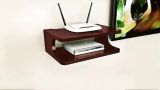 WiFi Router Holder Set-top Box Wooden Wall Shelves for Wall Mounting Stylish TV Cabinet Living Room| Configuration Furniture