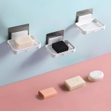 Satpurush Bathroom Soap Stand for Bathroom, Self-Adhesive Soap Box for Bathroom, Wall Mounted Soap Holder, Bathroom Soap Holder Without Drill, Elegant Soap Stand for Easy Use (White, 3 Pack)