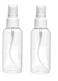 ETSAP 100ML Empty Refillable Fine Mist Sprayer Atomizer Spray Bottle with Ultra-Fine Mist Pump and Cap, for Home/Travel/Beauty/Makeup/Sanitizer-100ml,Transparent (Pack of 2)