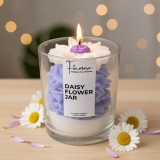 Aesthetic Daisy Flower Scented Jar Candle | Calming Lavender Fragrance for Relaxation & Stress Relief | Hand-Poured Whipped Soy Wax | Unique Dessert Candle Design | Perfect for Home Decor