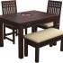 Engineered Wood Top Dining Table with Cushioned Chairs | Metal Dining Table Set for Living Room Dinning Hall Home Hotel | DIY (Do It Yourself) (Green4s, 4 Seater)