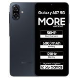 Samsung Galaxy A07 5G Smartphone (Black, 4GB RAM, 128GB Storage) | 120Hz Refresh Rate | Massive 6000mAh Battery | 50MP True Dual Camera | 6 Gen OS Upgrades | Knox Vault