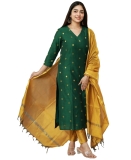GoSriKi Women’s Rayon Viscose Printed Straight Kurta with Pant & Dupatta