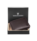 WildHorn Wallet for Men Leather Original, Mens Wallet, Leather Wallets for Men Stylish, Bi-Fold Wallets for Man, 9 Card Slots, Secret Card Slots, Coin Pocket, Gift for Mens (Brown)