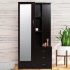 Junglewood Textured 4 Door Wardrobe with Mirror (Black)