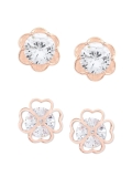 Zaveri Pearls Set of 2 Rose Gold Contemporary Stud Earrings For Women-ZPFK12807