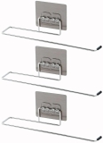 3Pcs Stainless Steel Paper Towel Holder with Magic Adhesive Pad | Wall-Mount Kitchen and Bathroom Paper Roll Holder, Self-Adhesive, No Drilling Required