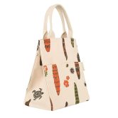 earthsave Insulated Lunch Bag for Office Women & Men (Orange & White) | Eco-Friendly Canvas Tiffin Bags for School, Cotton Drawstring Lunch Bag for Kids|