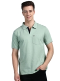 Lux Cozi Men’s Half Sleeve Soild Casual Regular Fit T-Shirt with Chest Pocket | Polo Tshirt for Men