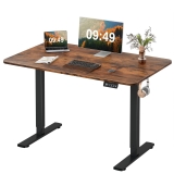 Furmax Electric Height Adjustable Standing Desk Large 48 x 24 Inches Sit Stand up Desk Home Office Computer Desk Memory Preset with T-Shaped Metal Bracke, Brown