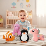 Combo of 4 Appu, Fish, Unicorn & Black Penguien Supper Soft Toy Teddy Bear for Kids Gift Animal Stuff Toys.