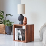 Cosmic End Table for Living Room and Bedroom |Modern Side Table for Home & Kitchen | Sheesham Wood, Teak Finish | Ideal for Home Decor
