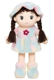 Soft Hat Doll for Kids 42 cm | Cute Plush Rag Doll with Cap & Braided Hair | Washable Stuffed Toy for Girls & Boys | Birthday Gift (Multicolor)