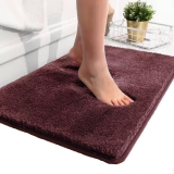 Microfiber Poly Cotton Floor Mat,Soft,Fluffy Door Matt (Brown Mats) 40×60 cm Pack of 1 Rectangular Bath Mat Super Absorbent Anti Skid Mats for Home/Bathroom/Bedroom/Kitchen/Pack of 1