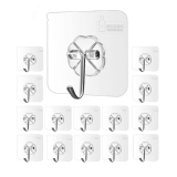 PVC Wall Hooks, Pack of 15, Transparent