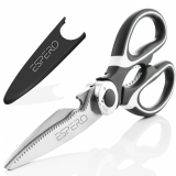 ESPERO Multi Purpose Made In Japan Kitchen Scissors, food scissors,Premium Stainless Steel Solid Kitchen Shears for Meat, Seafood, Chicken, Vegetables, Herbs, BBQ, Bottle Opener (Black)